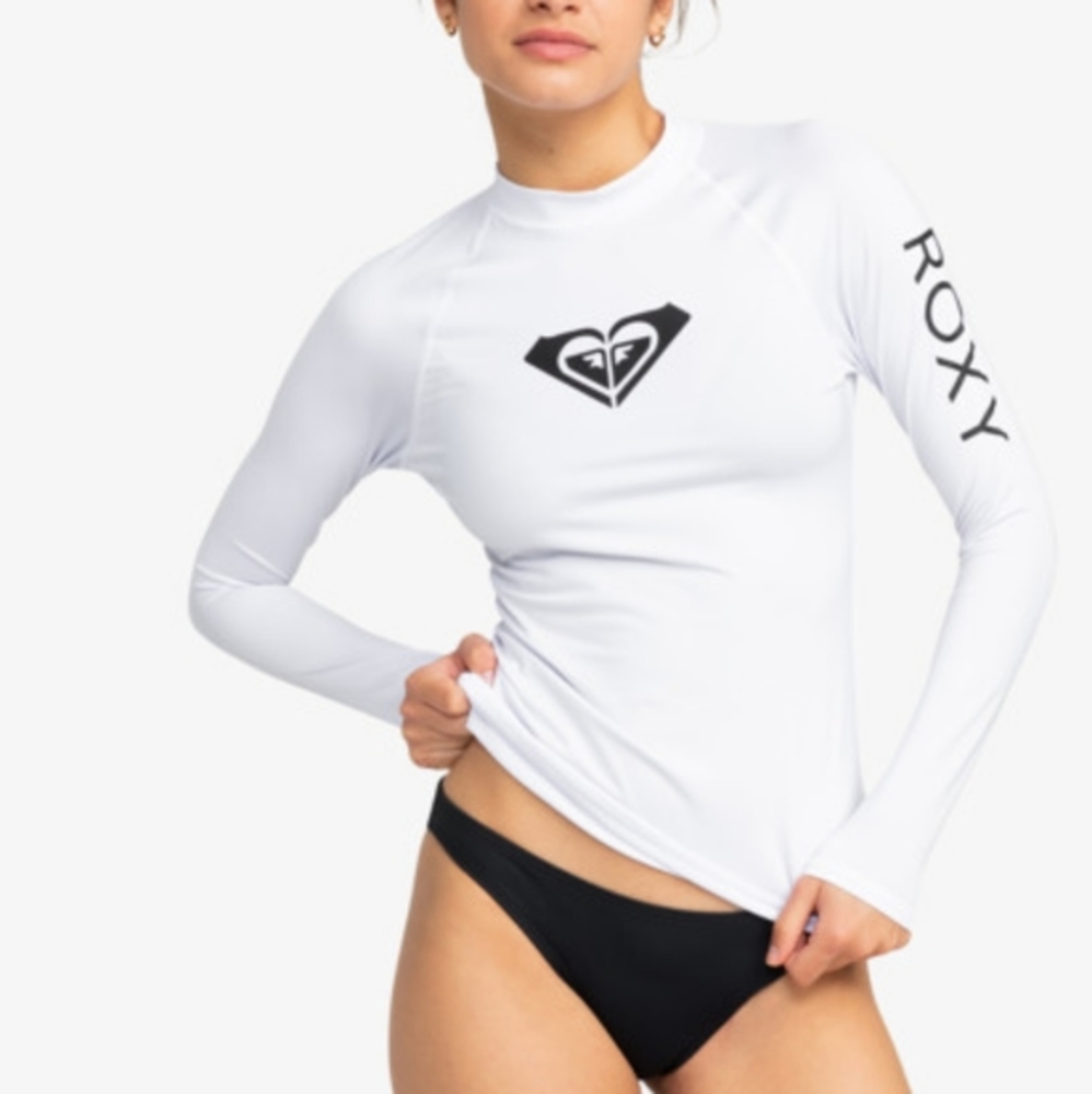 Roxy Whole Hearted‎ Long Sleeve UPF 50 Rashguard White XS